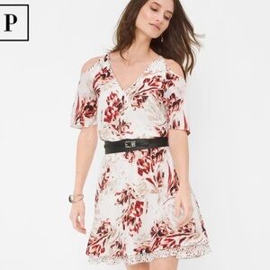 NWT ✨ White House Black Market Floral Cold Shoulder Mini Dress